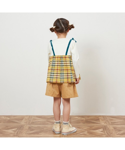 KP（ケーピー）の「チェック肩リボン付ドッキングチュニック(80～150)（チュニック・キッズ・マスタード/ブラック・150cm/140cm/130cm/120cm/110cm/100cm/90cm/80ｃｍ）」の12枚目の写真