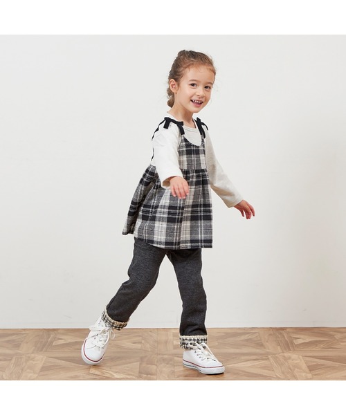 KP（ケーピー）の「チェック肩リボン付ドッキングチュニック(80～150)（チュニック・キッズ・マスタード/ブラック・150cm/140cm/130cm/120cm/110cm/100cm/90cm/80ｃｍ）」の15枚目の写真