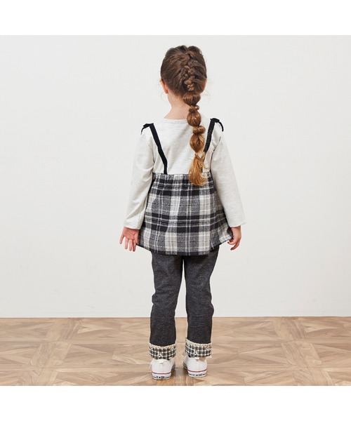 KP（ケーピー）の「チェック肩リボン付ドッキングチュニック(80～150)（チュニック・キッズ・マスタード/ブラック・150cm/140cm/130cm/120cm/110cm/100cm/90cm/80ｃｍ）」の16枚目の写真