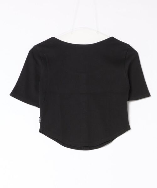 MAGPIEROBIN（マグパイロビン）の「MAGPIE ROBIN／RIB SPAN カーディガン（カーディガン/ボレロ・レディース・ブラック/ライトグレー・FREE）」の3枚目の写真