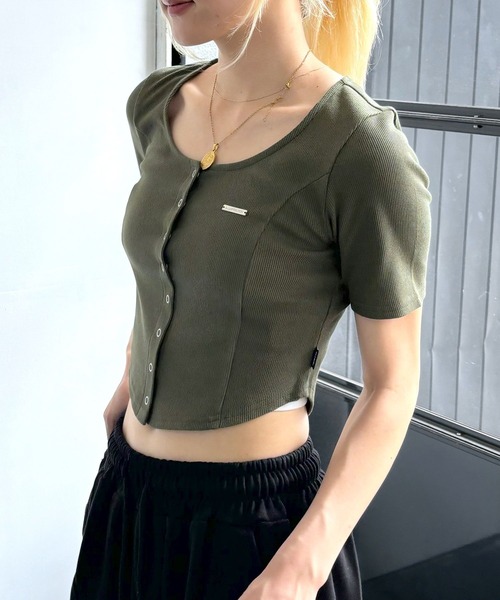 MAGPIEROBIN（マグパイロビン）の「MAGPIE ROBIN／RIB SPAN カーディガン（カーディガン/ボレロ・レディース・ブラック/ライトグレー・FREE）」の20枚目の写真