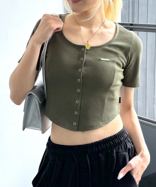 MAGPIEROBIN（マグパイロビン）の「MAGPIE ROBIN／RIB SPAN カーディガン（カーディガン/ボレロ・レディース・ブラック/ライトグレー・FREE）」の19枚目の写真