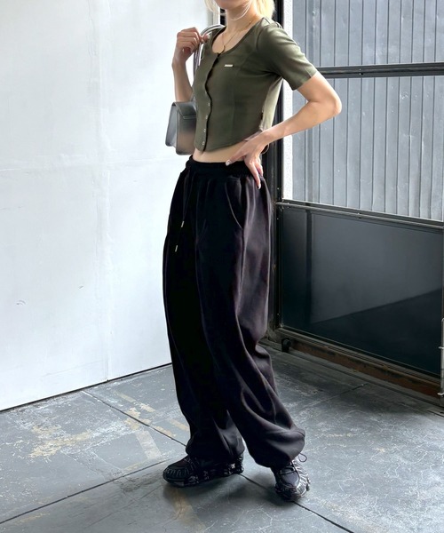 MAGPIEROBIN（マグパイロビン）の「MAGPIE ROBIN／RIB SPAN カーディガン（カーディガン/ボレロ・レディース・ブラック/ライトグレー・FREE）」の14枚目の写真