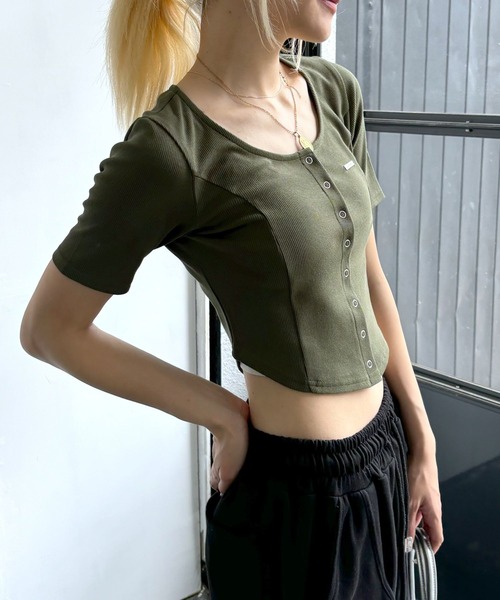 MAGPIEROBIN（マグパイロビン）の「MAGPIE ROBIN／RIB SPAN カーディガン（カーディガン/ボレロ・レディース・ブラック/ライトグレー・FREE）」の21枚目の写真