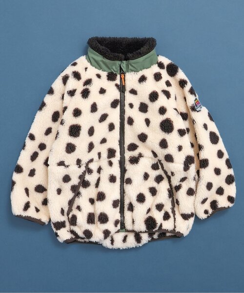 BREEZE（ブリーズ）の「【合体シリーズ】ファーフリースジャケット（ブルゾン・キッズ・パープル/ピンク/レインボー/ブラック/アイボリー/オフホワイト・90/100/110/120/130/140/150）」の3枚目の写真