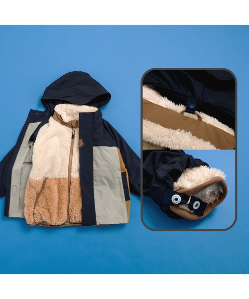 BREEZE（ブリーズ）の「【合体シリーズ】ファーフリースジャケット（ブルゾン・キッズ・パープル/ピンク/レインボー/ブラック/アイボリー/オフホワイト・90/100/110/120/130/140/150）」の7枚目の写真