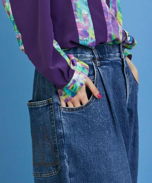 FRAPBOIS（フラボア）の「カーブデニム2 パンツ（デニムパンツ・レディース・ブルー/ブラック・0/1/2/3）」の5枚目の写真