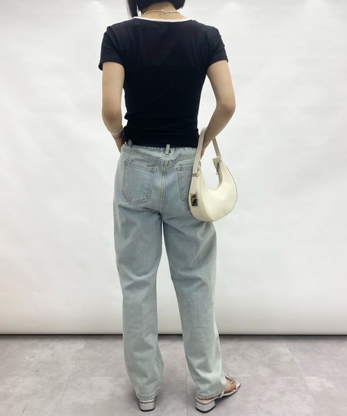 mebole（メボレ）の「Uネック 刺繍リボントップス（Tシャツ/カットソー・レディース・ホワイト/ブルー/ブラック・FREE）」の19枚目の写真