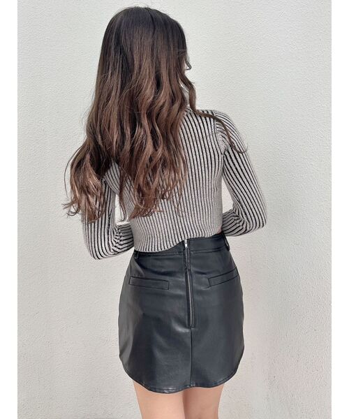 GYDA（ジェイダ）の「Ｗファスナーリブニットトップス（ニット/セーター・レディース・ブラック/その他1/オフホワイト・FREE）」の8枚目の写真