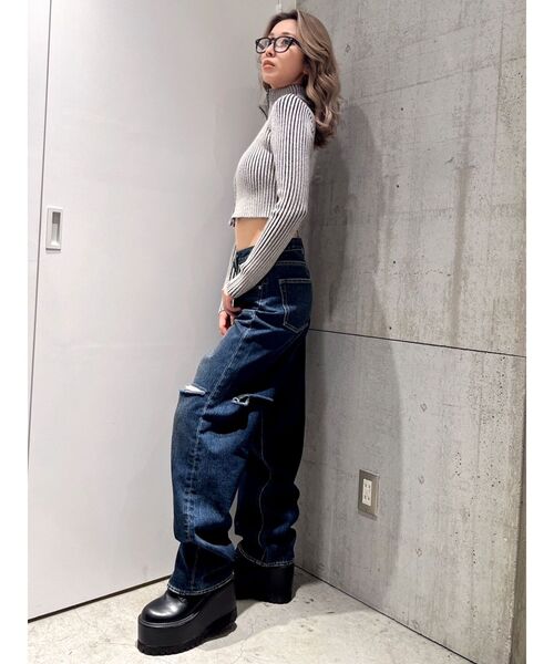 GYDA（ジェイダ）の「Ｗファスナーリブニットトップス（ニット/セーター・レディース・ブラック/その他1/オフホワイト・FREE）」の15枚目の写真