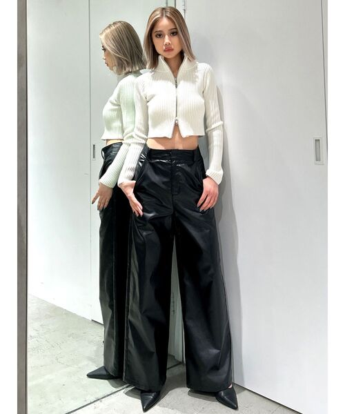 GYDA（ジェイダ）の「Ｗファスナーリブニットトップス（ニット/セーター・レディース・ブラック/その他1/オフホワイト・FREE）」の20枚目の写真