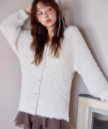 one after another NICE CLAUP | キラキラボタンチュールフェザーロングカーディガン(カーディガン/ボレロ)