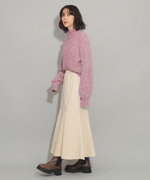 Ray BEAMS（レイビームス）の「ミックス ブークレ ハイネック ニット（ニット/セーター・レディース・サックスブルー/ピンク・ONE SIZE）」の5枚目の写真