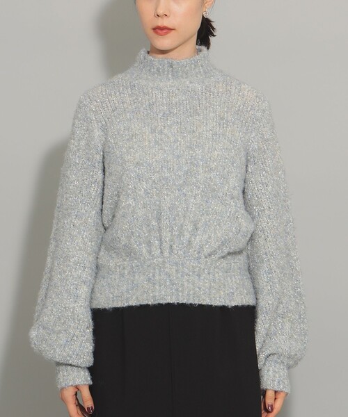 Ray BEAMS（レイビームス）の「ミックス ブークレ ハイネック ニット（ニット/セーター・レディース・サックスブルー/ピンク・ONE SIZE）」の14枚目の写真