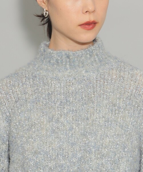 Ray BEAMS（レイビームス）の「ミックス ブークレ ハイネック ニット（ニット/セーター・レディース・サックスブルー/ピンク・ONE SIZE）」の17枚目の写真