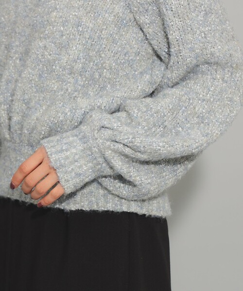 Ray BEAMS（レイビームス）の「ミックス ブークレ ハイネック ニット（ニット/セーター・レディース・サックスブルー/ピンク・ONE SIZE）」の18枚目の写真