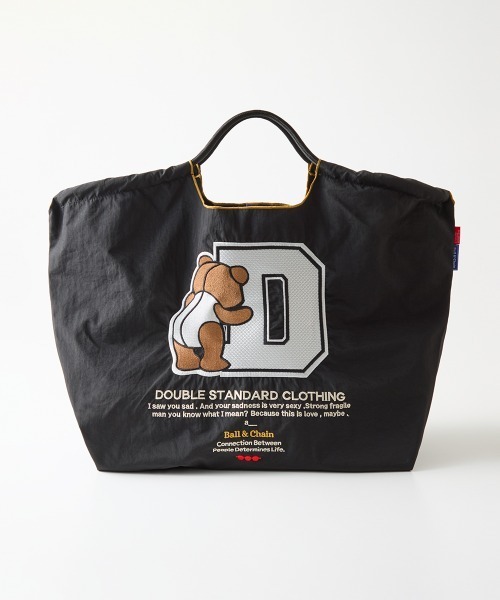 DOUBLE STANDARD CLOTHING（ダブルスタンダードクロージング）の「Ball&Chain / D logo bear ショッピングバッグ（WEB限定）（エコバッグ/サブバッグ・レディース・ブラック/サックスブルー・FREE）」の2枚目の写真