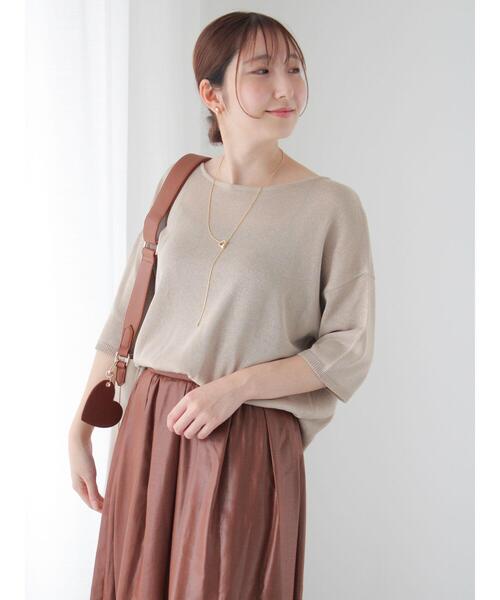 Te chichi TERRASSE(テチチテラス)の「前後2WAYラメニット(ニット/セーター・レディース・ブラック/グレー/モカ・F)」の4枚目の写真