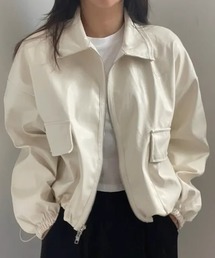 .KOM（ドットコム）の「A'GEM/9 × .kom 『.KOM/ドットケーオーエム』エコレザーオーバージャケット（その他アウター）」