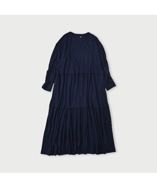 45R（フォーティファイブアール）の「梳毛天竺のティアードドレス