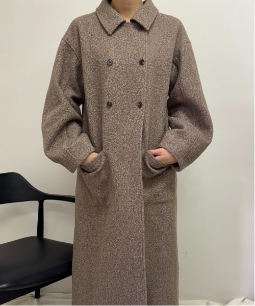 Amiur(エミレ)の「bal collar round sleeve coat / バルカラーラウンドスリーブコート(チェスターコート・レディース・アイボリー/ブラウン/チャコール・FREE)」の13枚目の写真