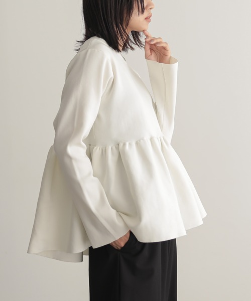 セール】[新色追加]ペプラムニットプルオーバー【サスティナブル