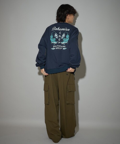 PUBLUX（パブリュクス）の「Bohemian Chop/ボヘミアンチョップ バックプリント 虎 スウェット　限定展開（スウェット・レディース・ネイビー/アッシュグレー/チャコールグレー・L/M/S）」の5枚目の写真