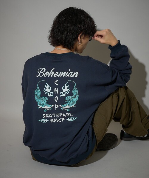 PUBLUX（パブリュクス）の「Bohemian Chop/ボヘミアンチョップ バックプリント 虎 スウェット　限定展開（スウェット・レディース・ネイビー/アッシュグレー/チャコールグレー・L/M/S）」の6枚目の写真