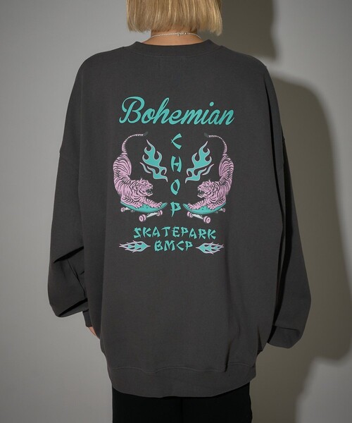 PUBLUX（パブリュクス）の「Bohemian Chop/ボヘミアンチョップ バックプリント 虎 スウェット　限定展開（スウェット・レディース・ネイビー/アッシュグレー/チャコールグレー・L/M/S）」の12枚目の写真