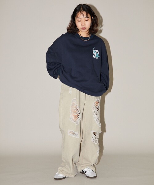 PUBLUX（パブリュクス）の「Bohemian Chop/ボヘミアンチョップ バックプリント 虎 スウェット　限定展開（スウェット・レディース・ネイビー/アッシュグレー/チャコールグレー・L/M/S）」の21枚目の写真