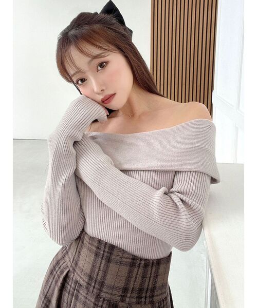 RESEXXY(リゼクシー)の「リブニットオフショルトップス(ニット/セーター・レディース・ブラック/ベージュ/ホワイト・FREE)」の18枚目の写真