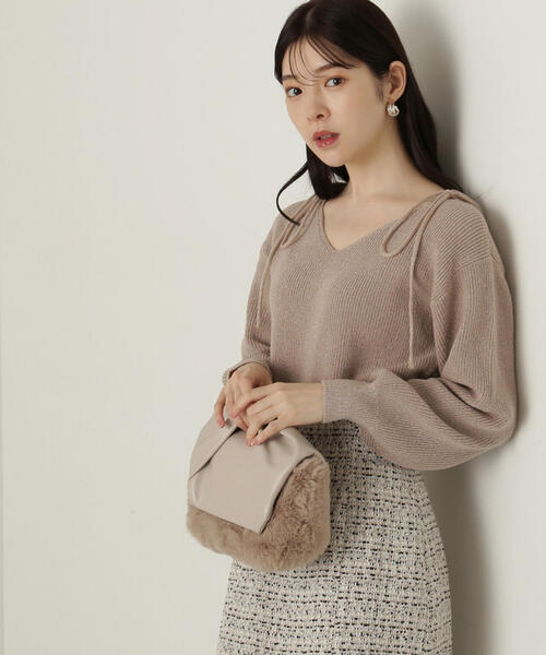 セール】肩リボンラメニット / 1214270015（ニット/セーター  
