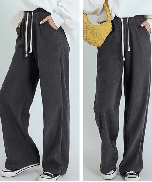 Coo+i（クーイ）の「裏起毛パンツ（スウェットパンツ・レディース・ブラウン/チャコールグレー/ブラック・M）」の12枚目の写真