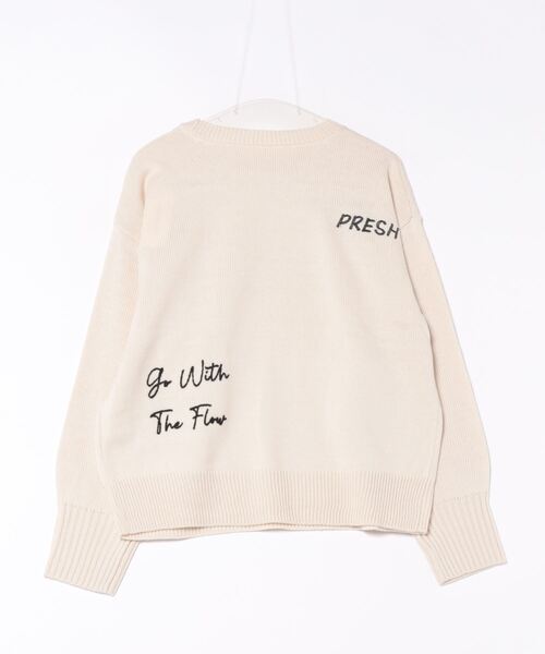 STYLEBLOCK（スタイルブロック）の「ロゴ刺繍ニットプルオーバー（ニット/セーター・レディース・ネイビー/アイボリー/チャコールグレー・M）」の4枚目の写真
