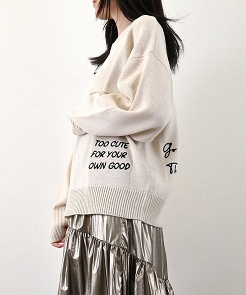 スタイルブロック STYLEBLOCK ロゴ刺繍ニットプルオーバー （チャコールグレー） ロゴ刺繍ニットプルオーバー（ニット/セーター）｜STYLEBLOCK