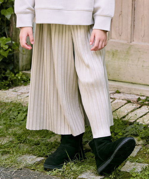 ikka(イッカ)の「【親子コーデ】スエード風プリーツパンツ(120~160cm)(その他パンツ・キッズ・オフホワイト/モカ・120/130/140/150/160)」の5枚目の写真