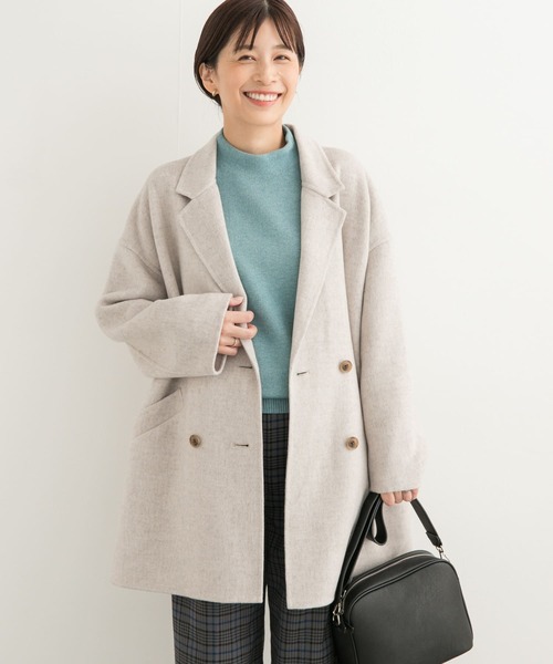URBAN RESEARCH DOORS(アーバンリサーチドアーズ)の「ウールリバーテーラードコート(その他アウター・レディース・ベージュ系その他/ネイビー/ブラウン系その他・MEDIUM)」の7枚目の写真