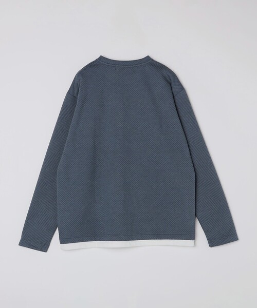 SHIPS: フェイクレイヤード ピケ クルーネック 長袖 カットソー セール】SHIPS: フェイクレイヤード ピケ クルーネック 長袖