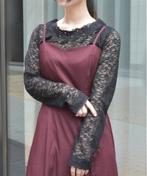axes femme | ラウンドネックレースインナー(Tシャツ/カットソー)