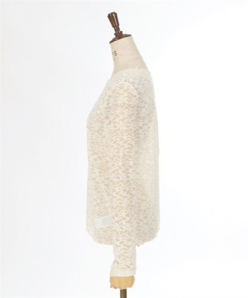 axes femme（アクシーズファム）の「ラウンドネックレースインナー（Tシャツ/カットソー・レディース・ブラック/キナリ/ラベンダー・FREE）」の17枚目の写真