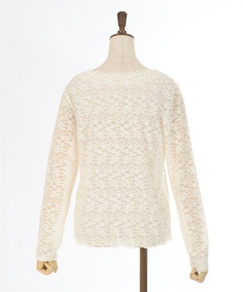 axes femme（アクシーズファム）の「ラウンドネックレースインナー（Tシャツ/カットソー・レディース・ブラック/キナリ/ラベンダー・FREE）」の16枚目の写真