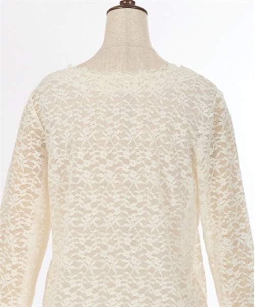 axes femme（アクシーズファム）の「ラウンドネックレースインナー（Tシャツ/カットソー・レディース・ブラック/キナリ/ラベンダー・FREE）」の12枚目の写真