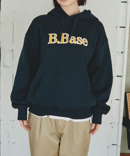 BROKEN BASE（ブロークンベース）の「B.Base 裏毛フーディ（パーカー・メンズ・レッド系/杢グレー/パープル系/ネイビー/ブラック系・SMALL/MEDIUM/LARGE/X-LARGE）」の18枚目の写真