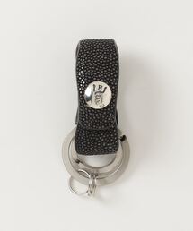 L.E.D.BITES（エルイーディーバイツ）の「RAY エイ革リングタイプキーホルダー　オリジナルしるばー925コンチョ（キーホルダー）」