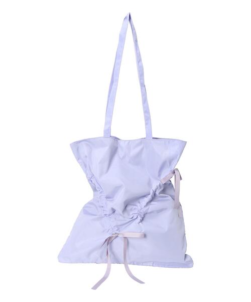 Samansa Mos2 blue（サマンサモスモスブルー）の「シャーリングリボントートバッグ（ハンドバッグ・レディース・パープル/ブラック/ライトベージュ・F）」の19枚目の写真