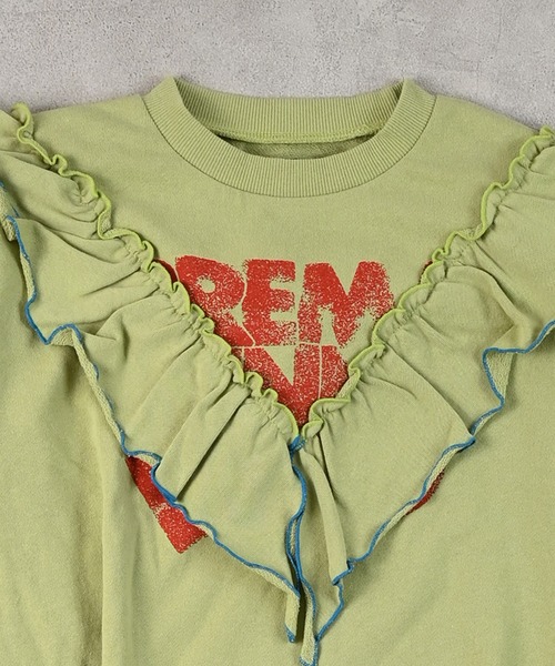 BIG FIELD（ビッグフィールド）の「裏毛Vフリルワンピース（ワンピース・キッズ・チャコール/イエロー/ラベンダー・90/100/110/120/130/140/150）」の22枚目の写真