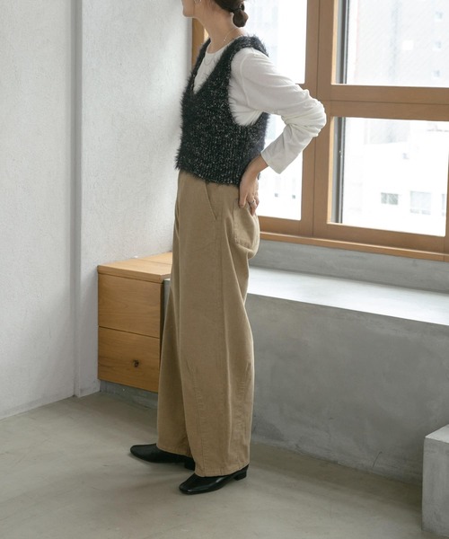 【新品】コーデュロイパンツ&バッグセット　ラベンダー　ayakawasaki 新品】コーデュロイパンツ&バッグセットラベンダーayakawasaki