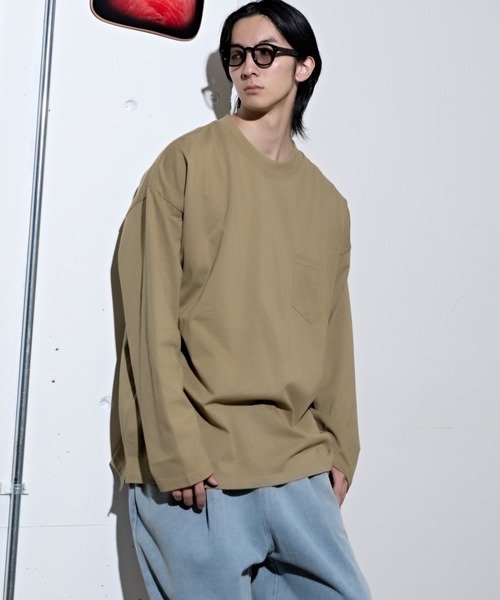 CALIFORNIA OUTFITTERS(カリフォルニア アウトフィッターズ)の「3-10B3 ポケット付 ワイド長袖Tシャツ(Tシャツ/カットソー・メンズ・ブラック/ベージュ/ホワイト/ワインレッド・M/L/XL)」の1枚目の写真