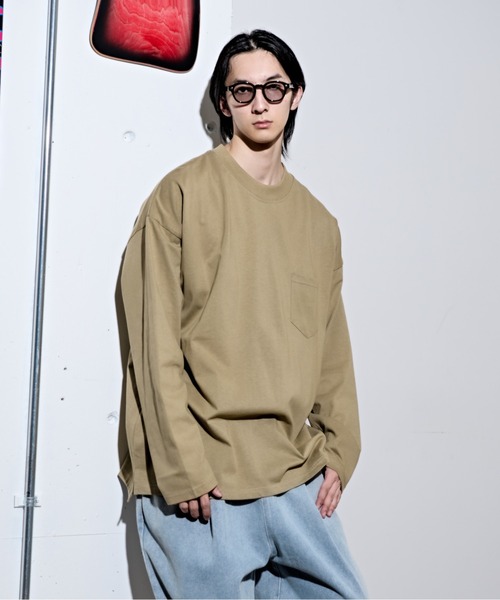 CALIFORNIA OUTFITTERS(カリフォルニア アウトフィッターズ)の「3-10B3 ポケット付 ワイド長袖Tシャツ(Tシャツ/カットソー・メンズ・ブラック/ベージュ/ホワイト/ワインレッド・M/L/XL)」の10枚目の写真