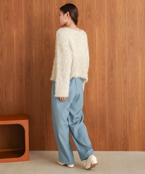 Bab（バブ）の「【S・M・Lサイズ展開】ラップ調タック入りスラックス（スラックス・レディース・ブルー/ブラック/ブラウン・S/M/L）」の22枚目の写真